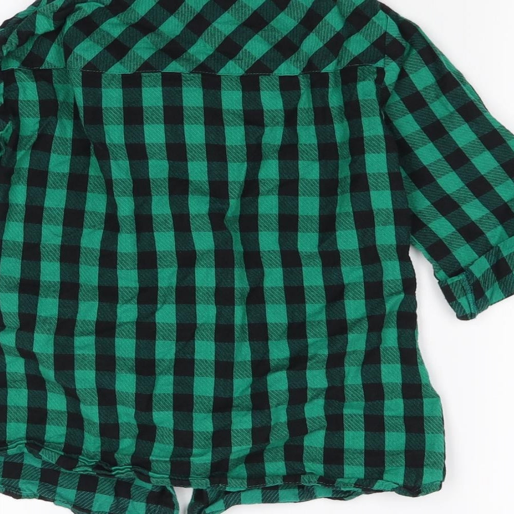 YD Girls Green Check  Basic Button-Up Size 12 Years