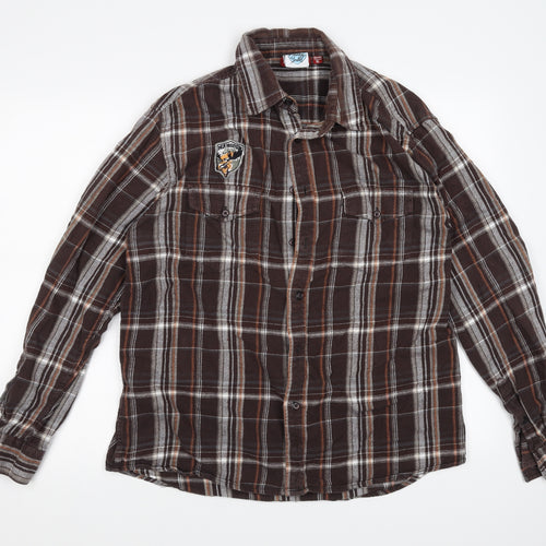 Mangoon Boys Brown Check  Basic Button-Up Size XL