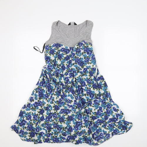 Dorothy Perkins Womens Blue Floral  Fit & Flare  Size 12