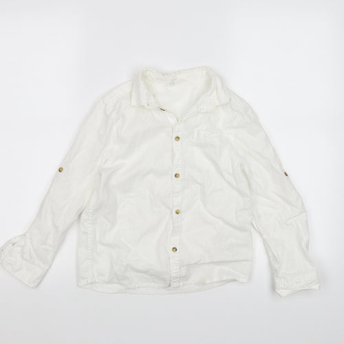 H&M Boys White   Basic Button-Up Size 7 Years