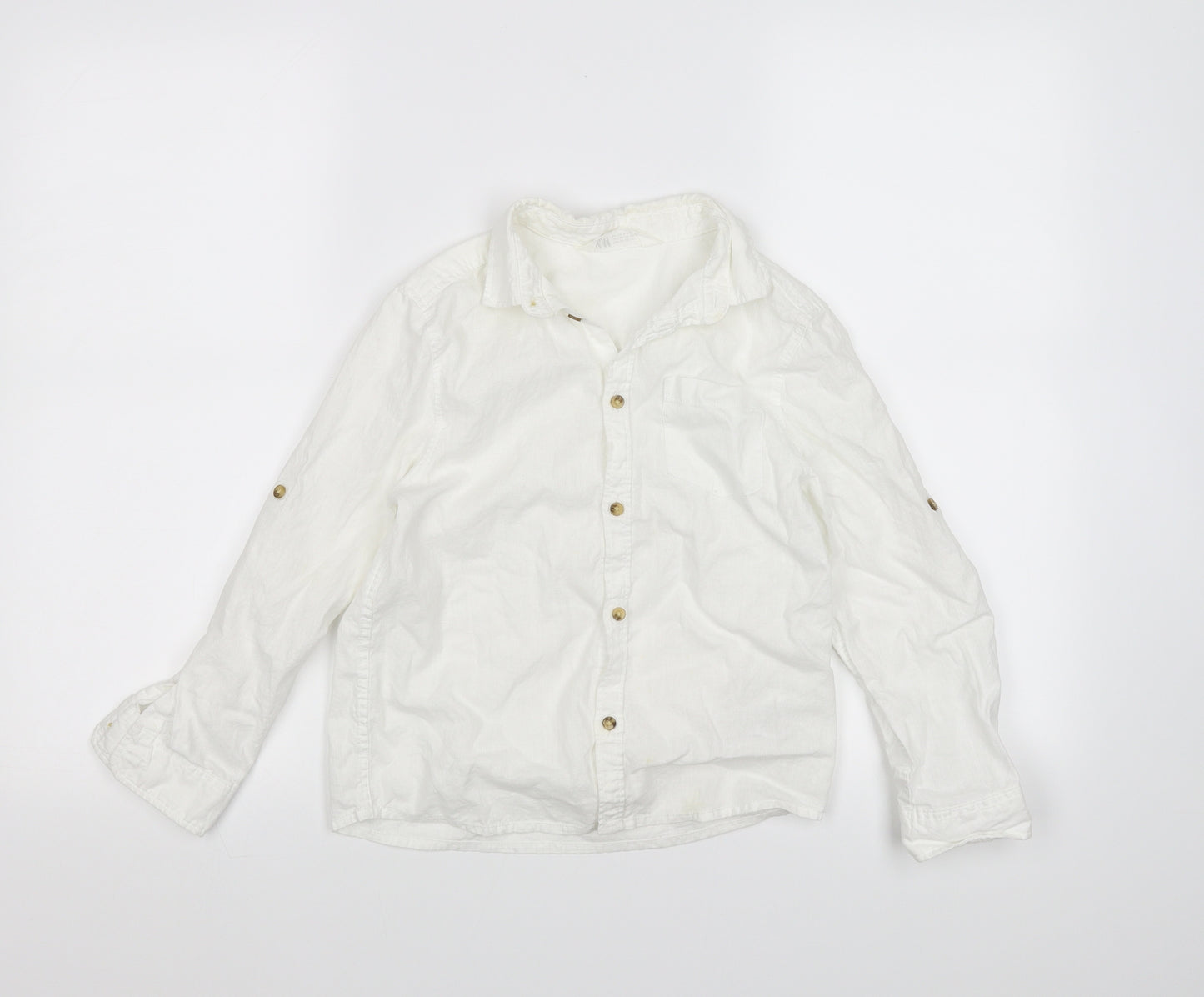 H&M Boys White   Basic Button-Up Size 7 Years