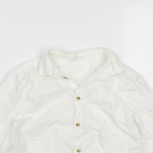 H&M Boys White   Basic Button-Up Size 7 Years