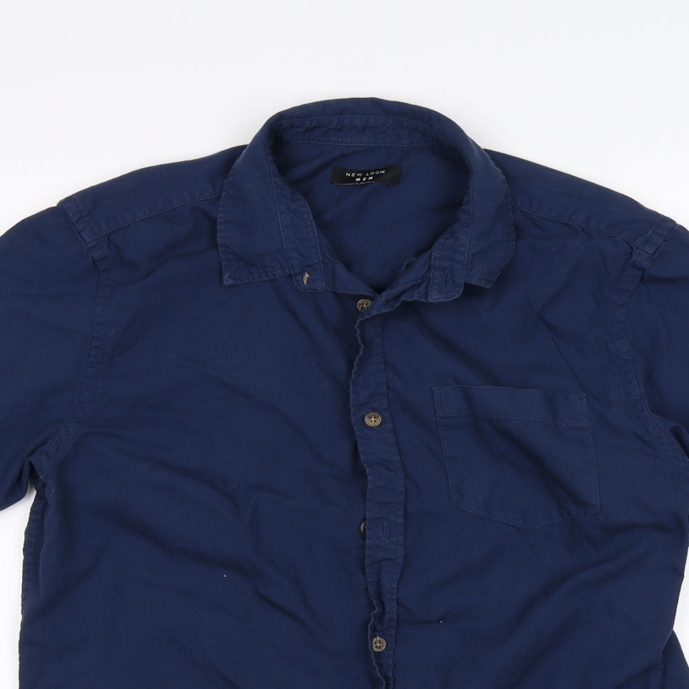 New Look Mens Blue    Button-Up Size M