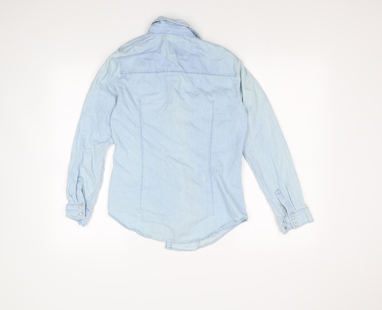 Denim & Co. Womens Blue   Basic Button-Up Size 10