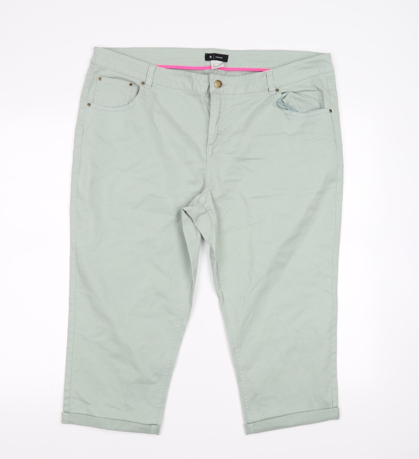 R Essential Womens Green   Chino Shorts Size 22