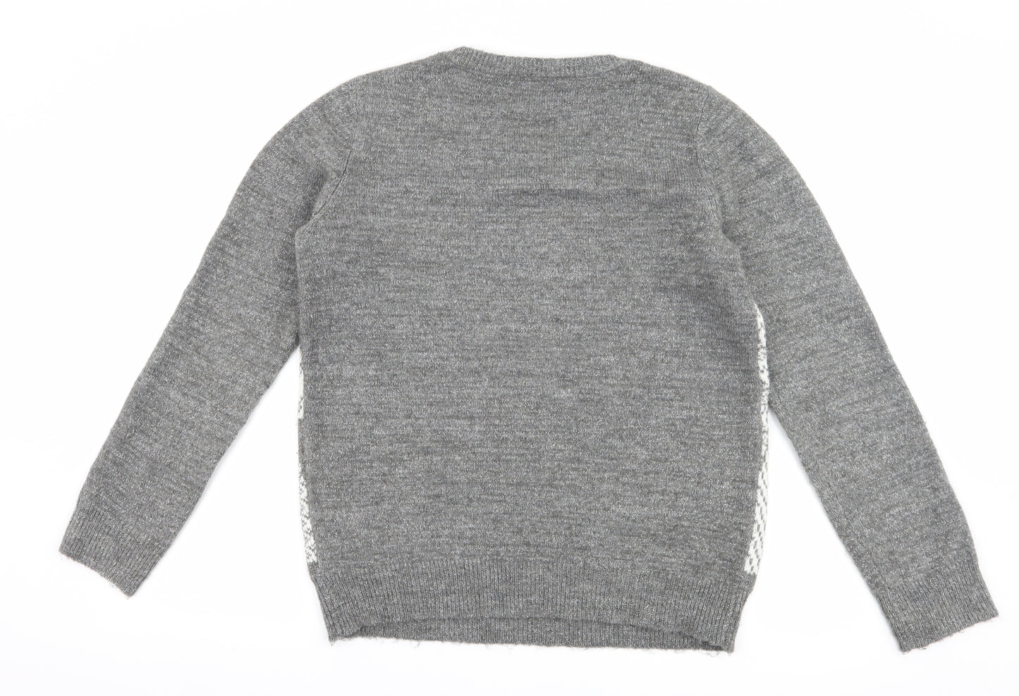 TU Womens Grey   Pullover Jumper Size 14  - Christmas Tree
