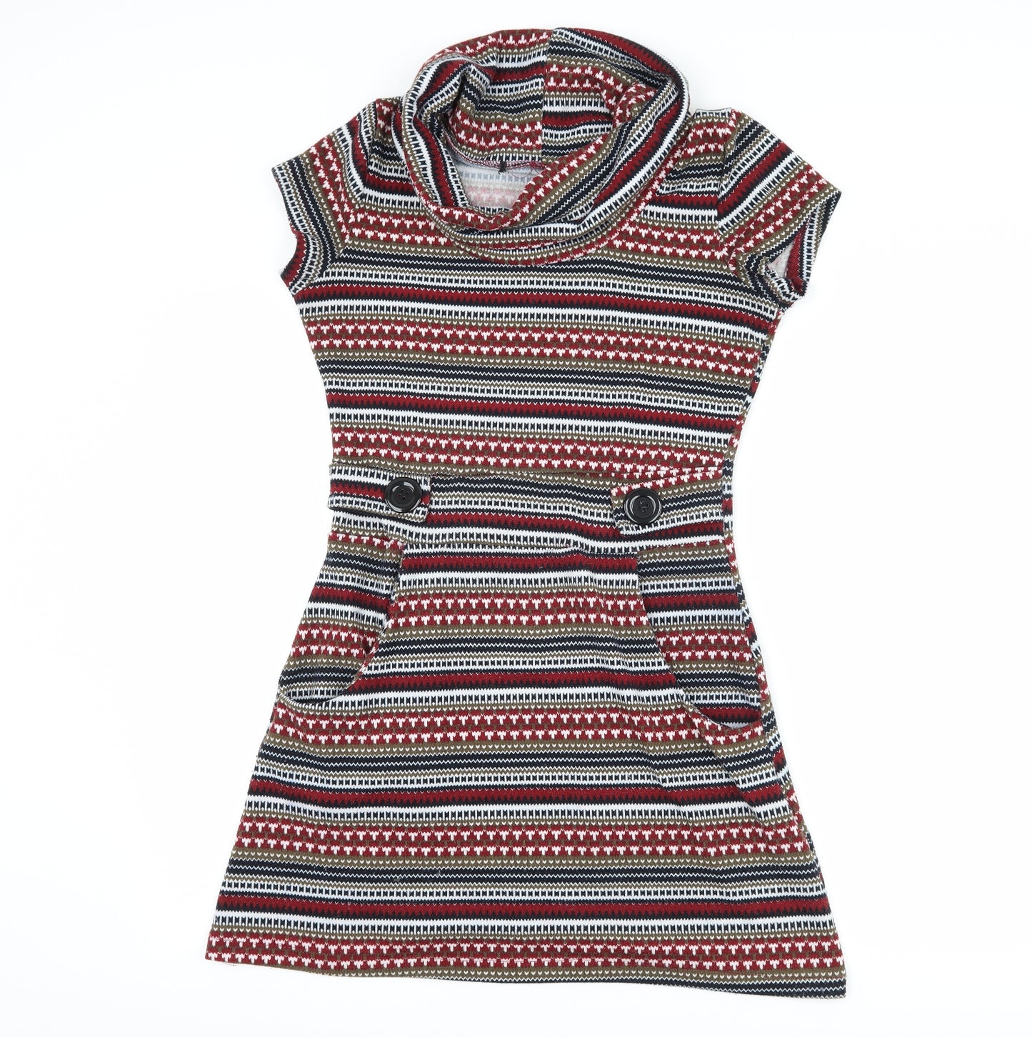 Preworn Womens Blue Geometric  Jumper Dress  Size S