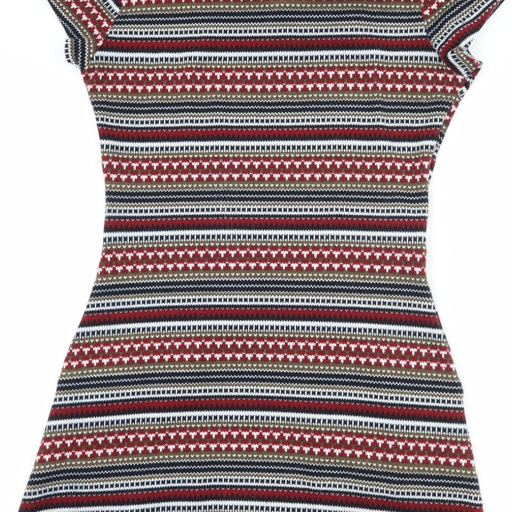 Preworn Womens Blue Geometric  Jumper Dress  Size S