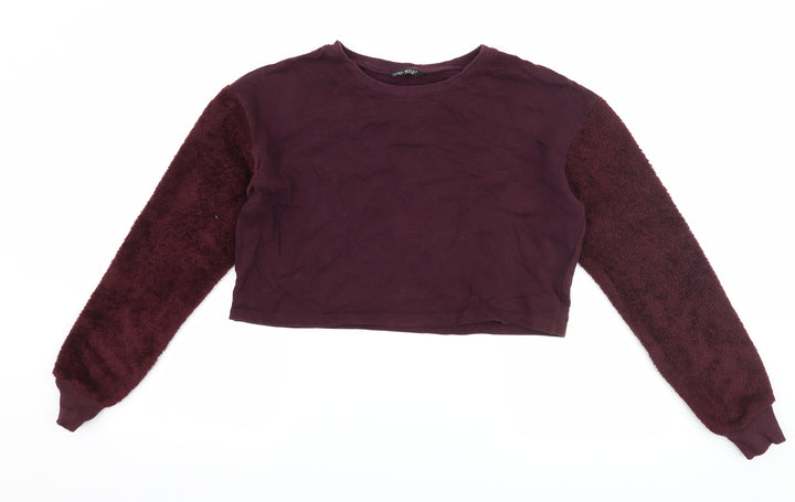 Select Womens Purple   Pullover Sweatshirt Size 12  - cropped