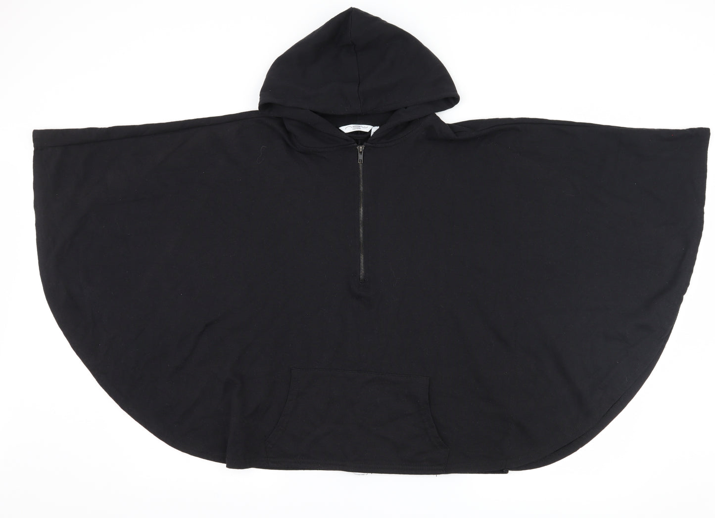 New Look Womens Black   Full Zip Hoodie Size 12  - batwing