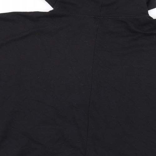 New Look Womens Black   Full Zip Hoodie Size 12  - batwing