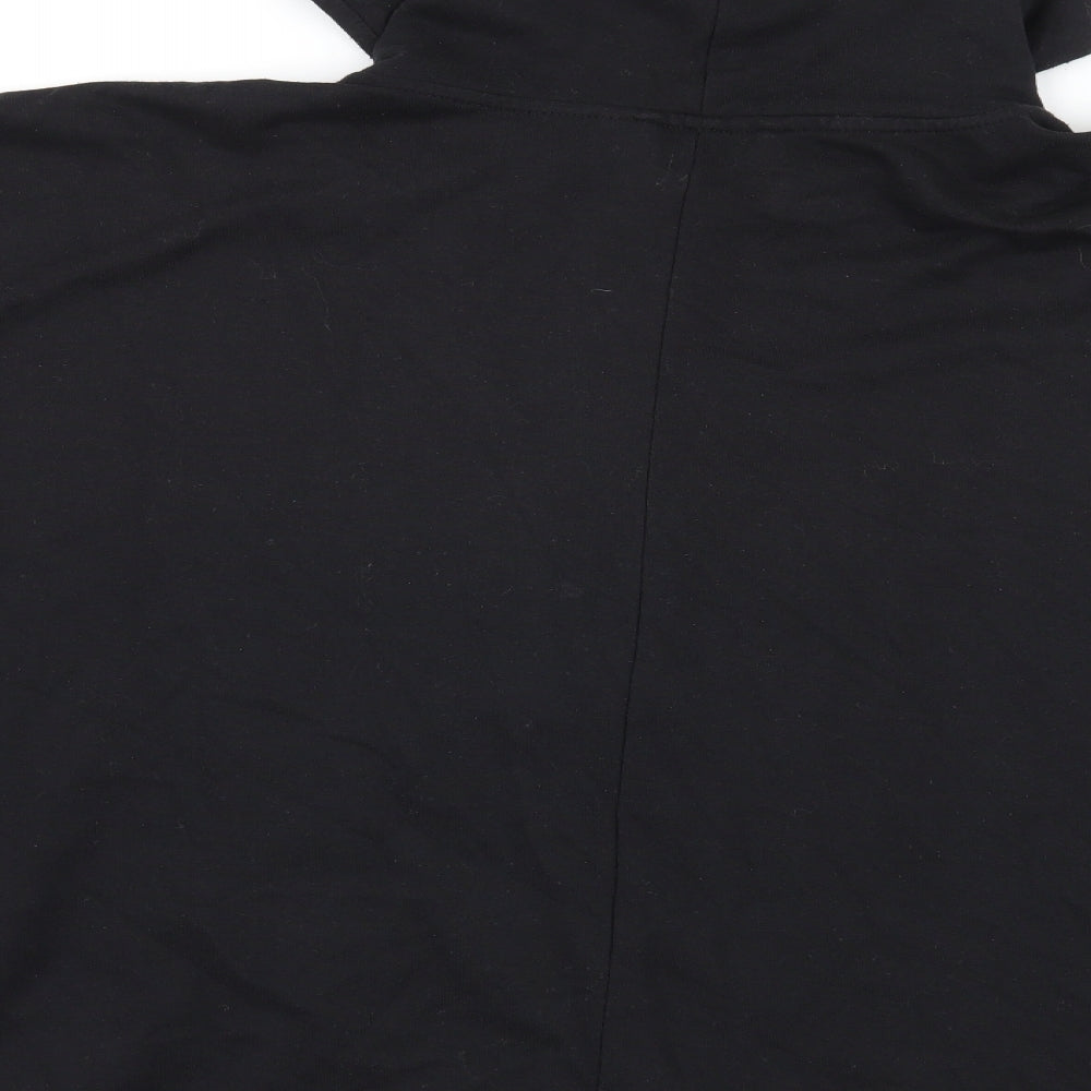 New Look Womens Black   Full Zip Hoodie Size 12  - batwing