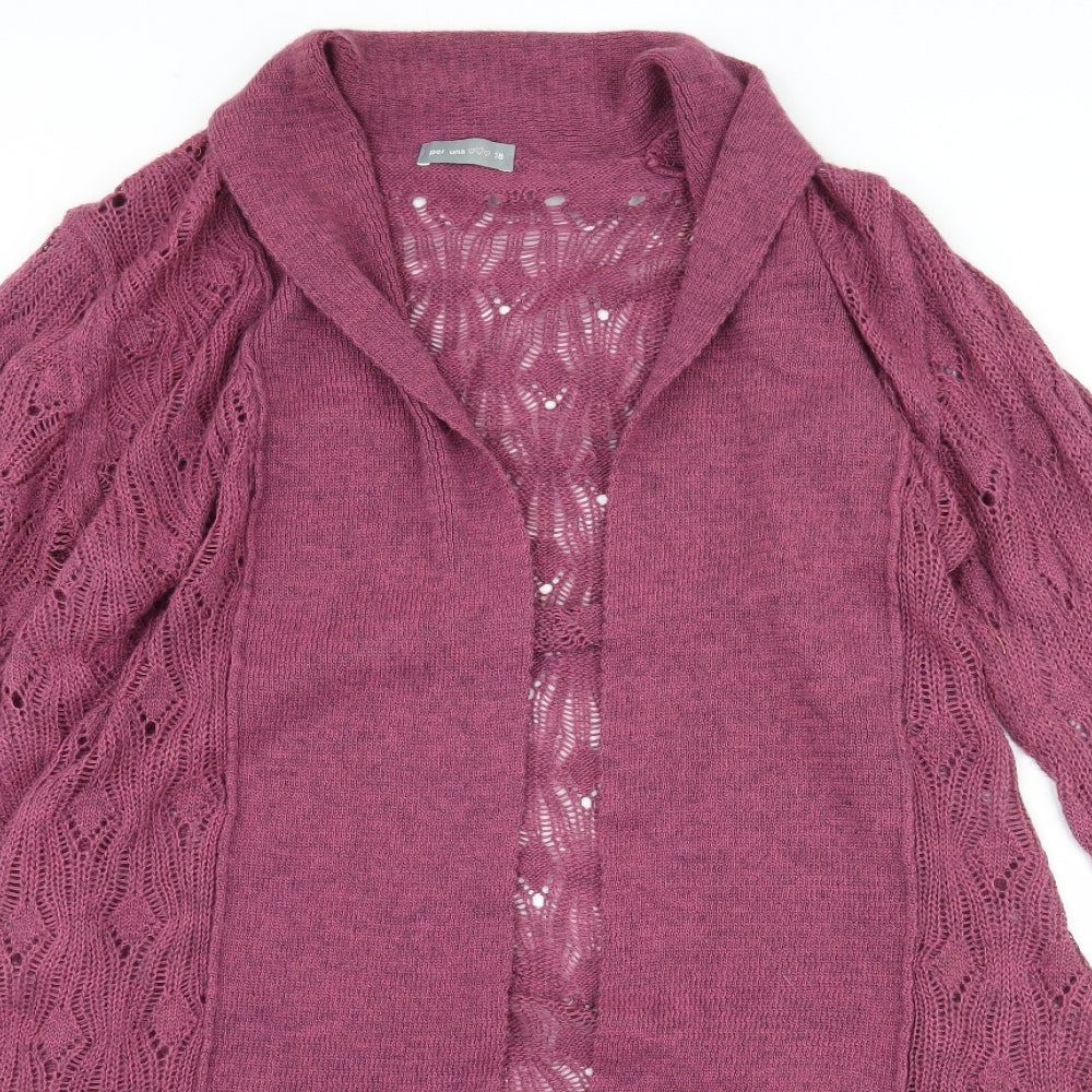 Per Una Womens Purple   Cardigan Jumper Size 18