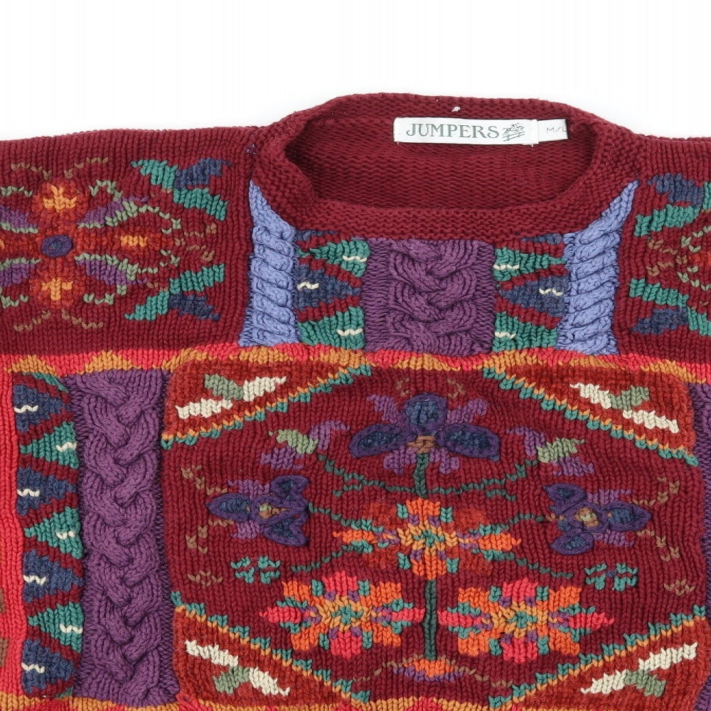 jumpers Womens Red Floral  Pullover Jumper Size M