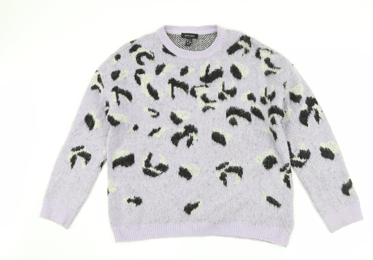 New Look Womens Purple Animal Print  Pullover Jumper Size M