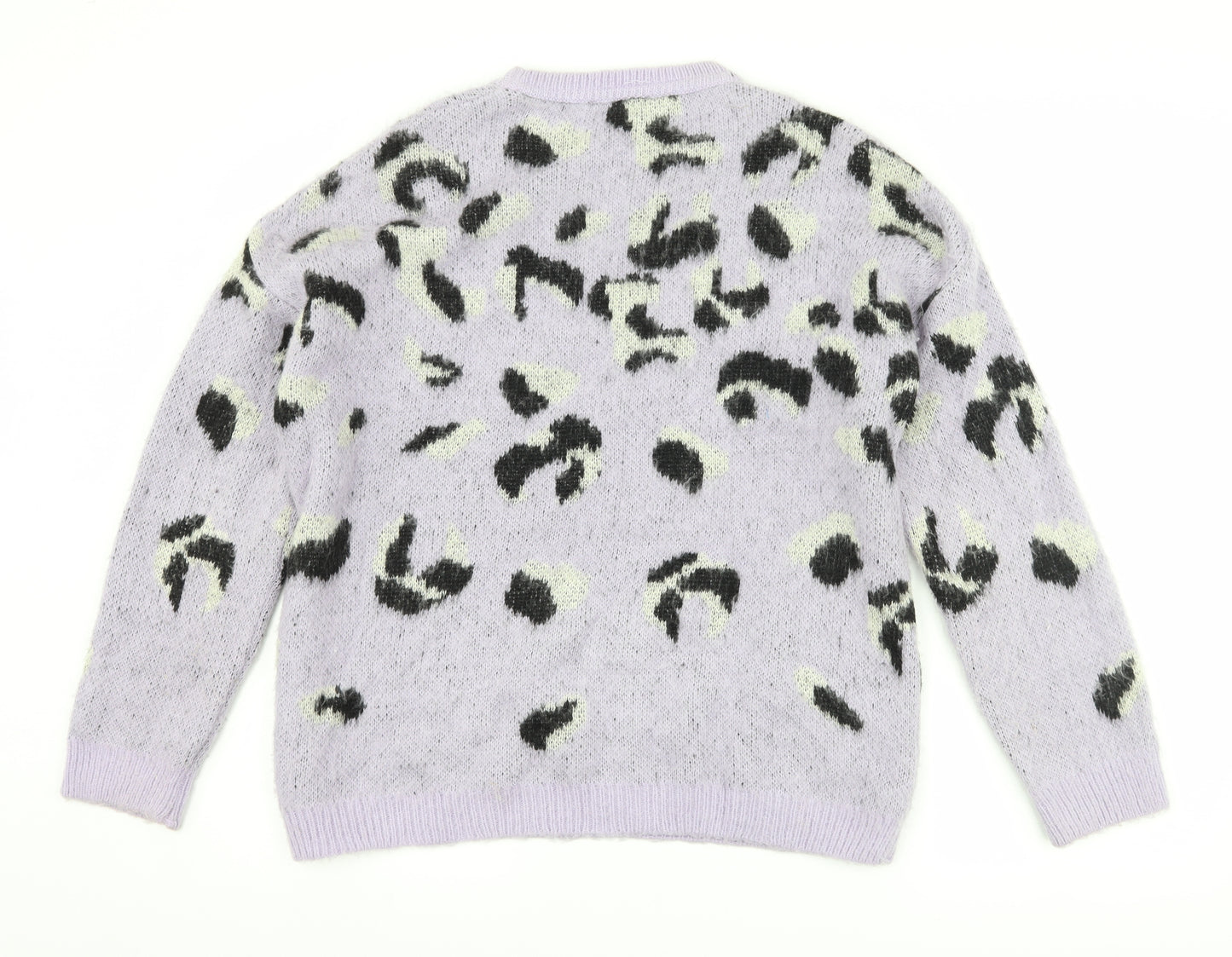 New Look Womens Purple Animal Print  Pullover Jumper Size M