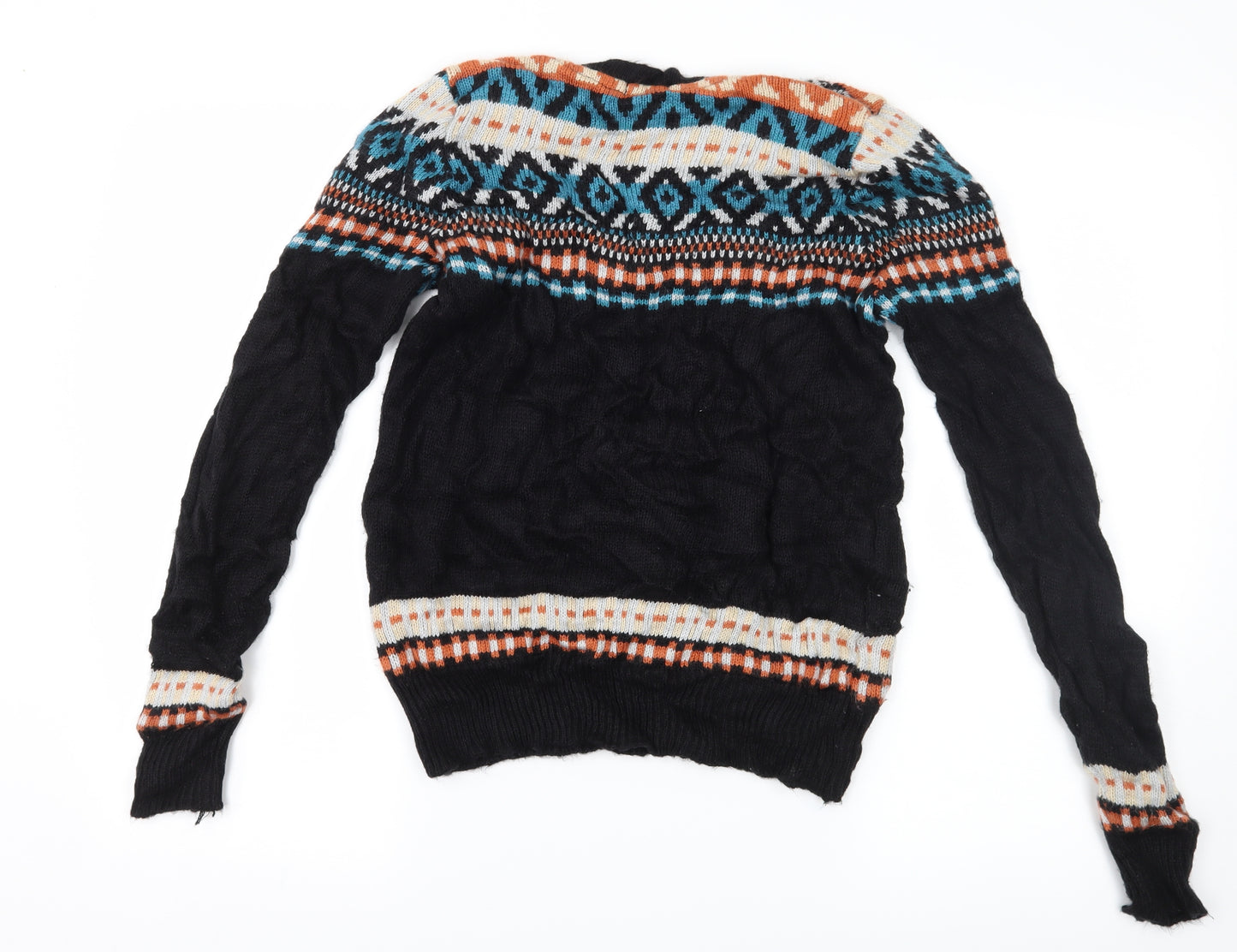 F&F Womens Black Geometric  Pullover Jumper Size 12