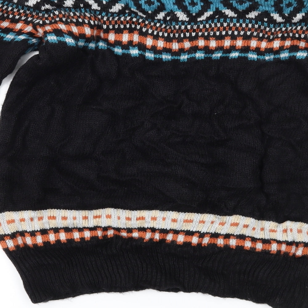 F&F Womens Black Geometric  Pullover Jumper Size 12