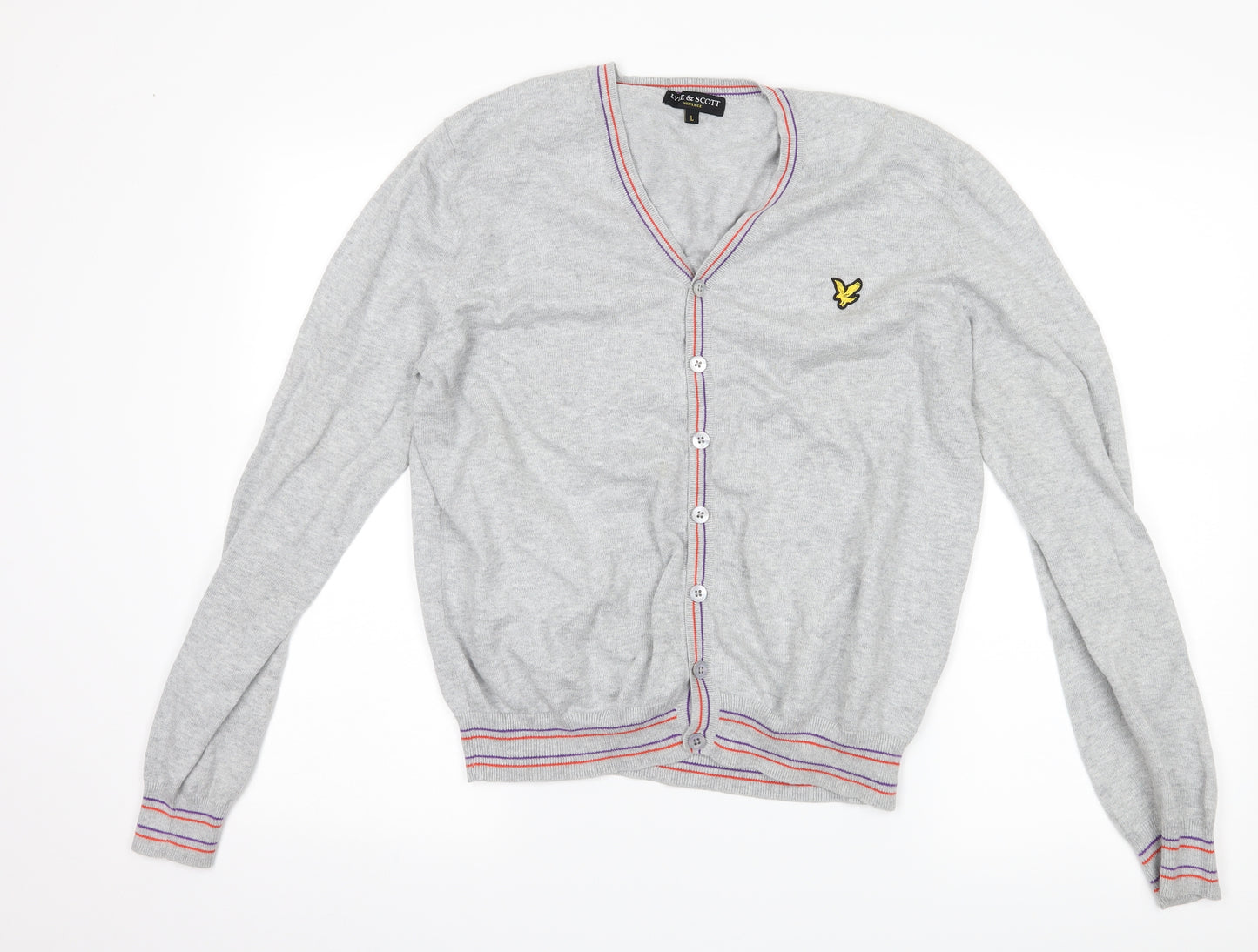 Lyle & Scott Mens Grey   Cardigan Jumper Size L