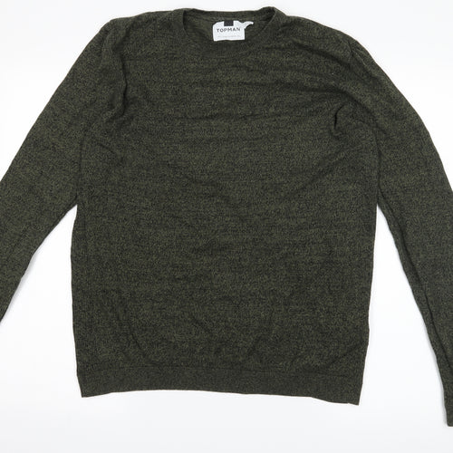 Topman Mens Green   Pullover Jumper Size L