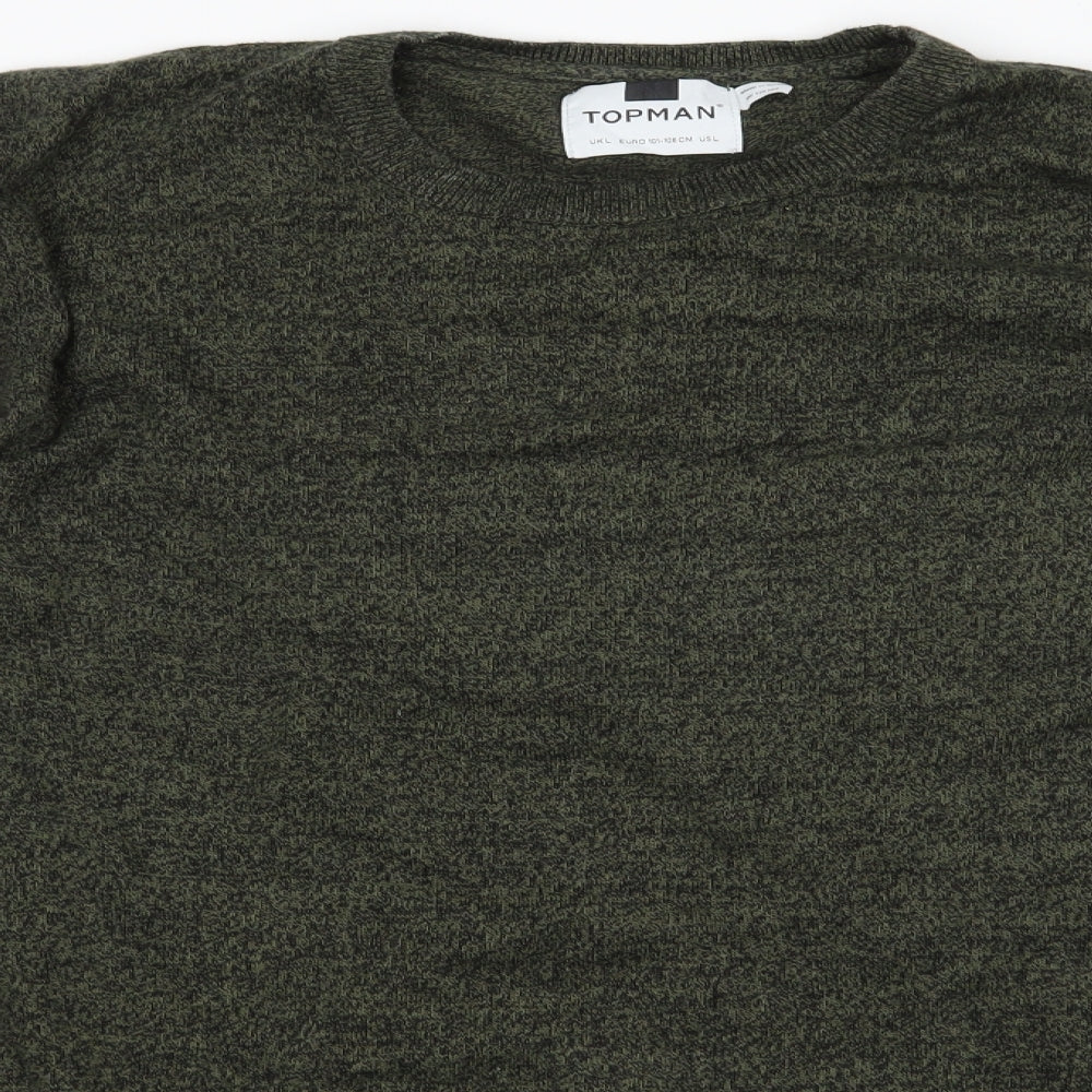 Topman Mens Green   Pullover Jumper Size L