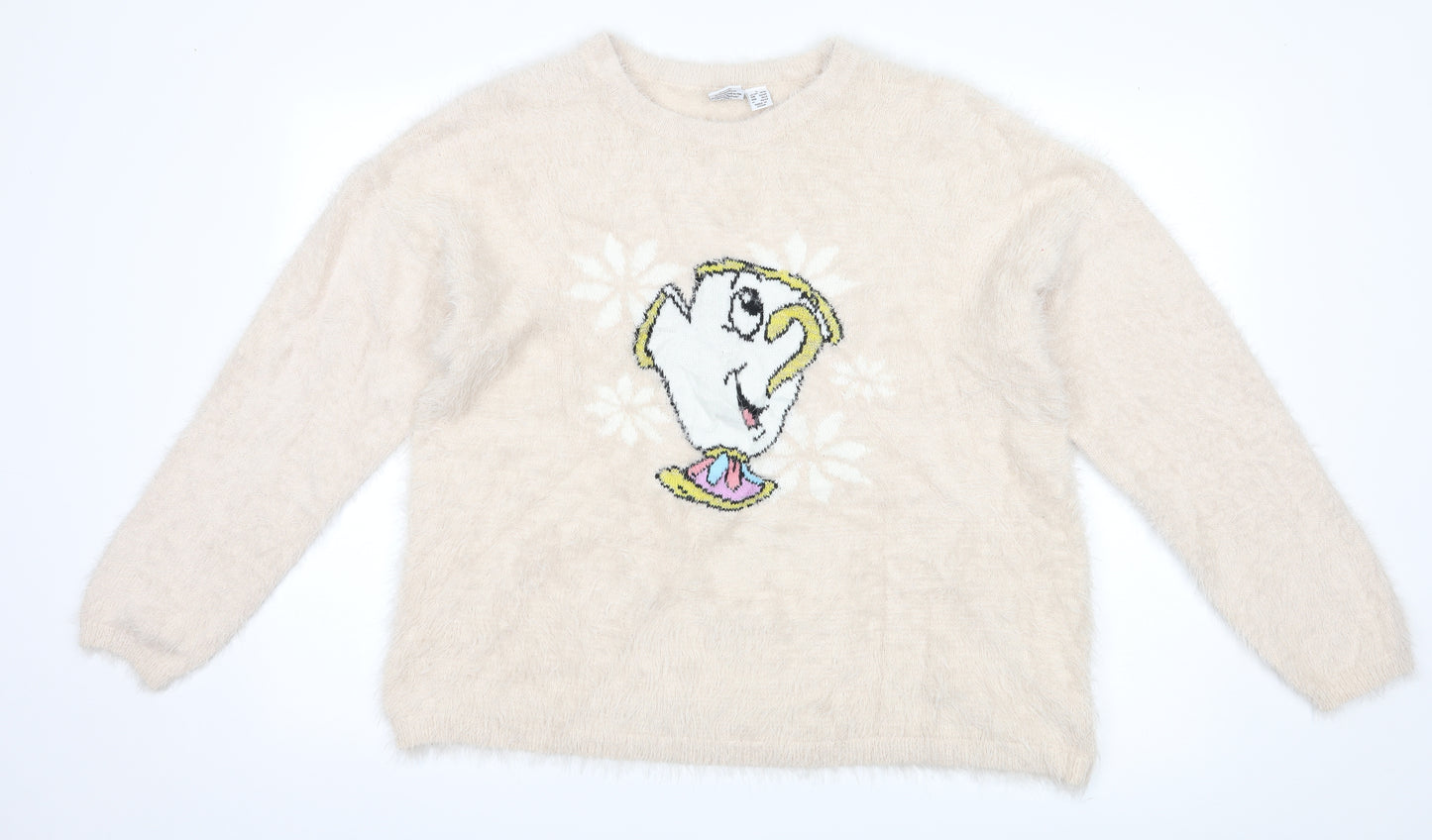 Primark Womens Pink   Pullover Jumper Size L  - Disney Beauty and the beast