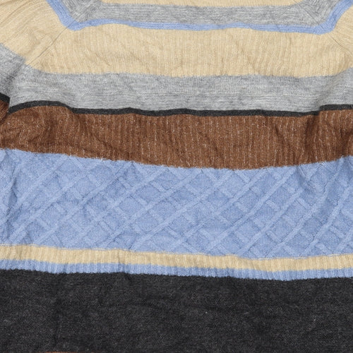 Warehouse Womens Grey Striped  Pullover Jumper Size 10