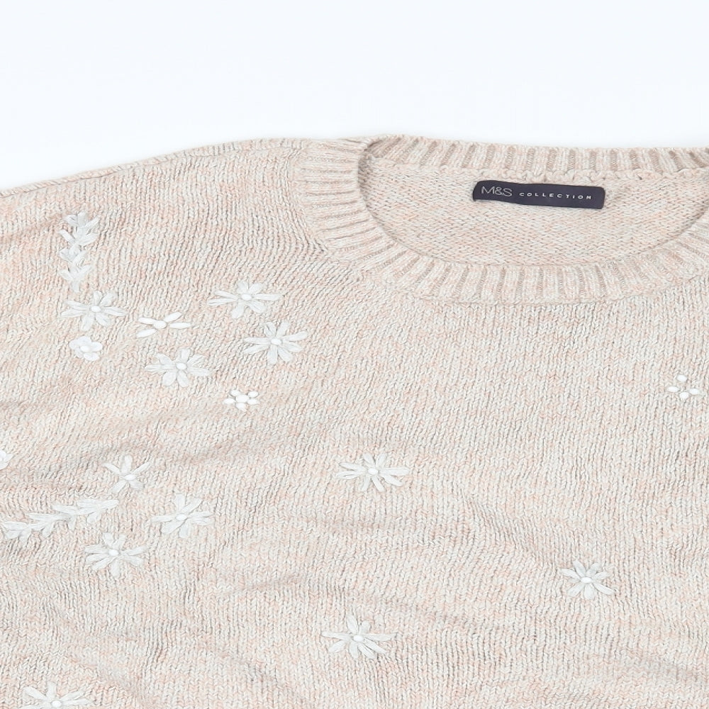 Marks and Spencer Womens Pink Floral  Pullover Jumper Size 20