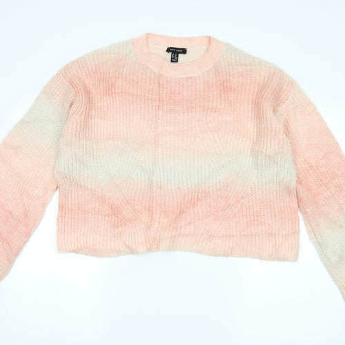 New Look Womens Pink Striped  Pullover Jumper Size M