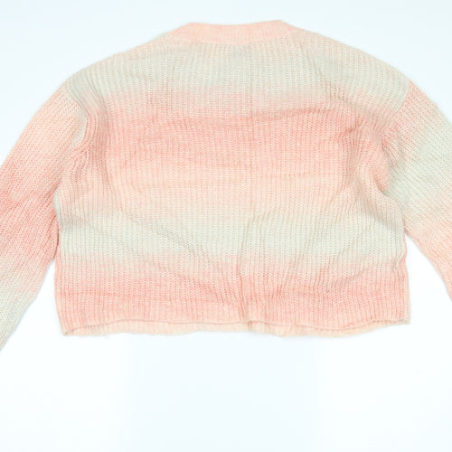 New Look Womens Pink Striped  Pullover Jumper Size M