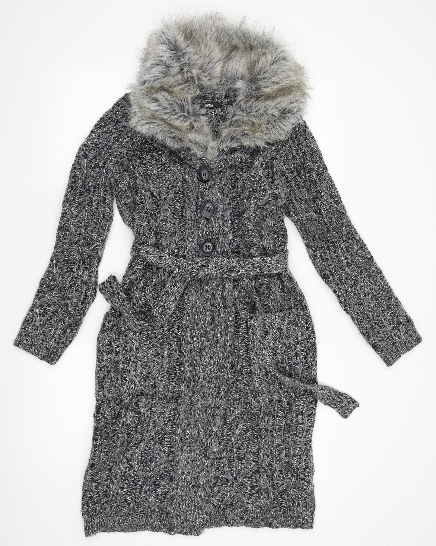 Marks and Spencer Womens Grey   Jacket Coatigan Size 10