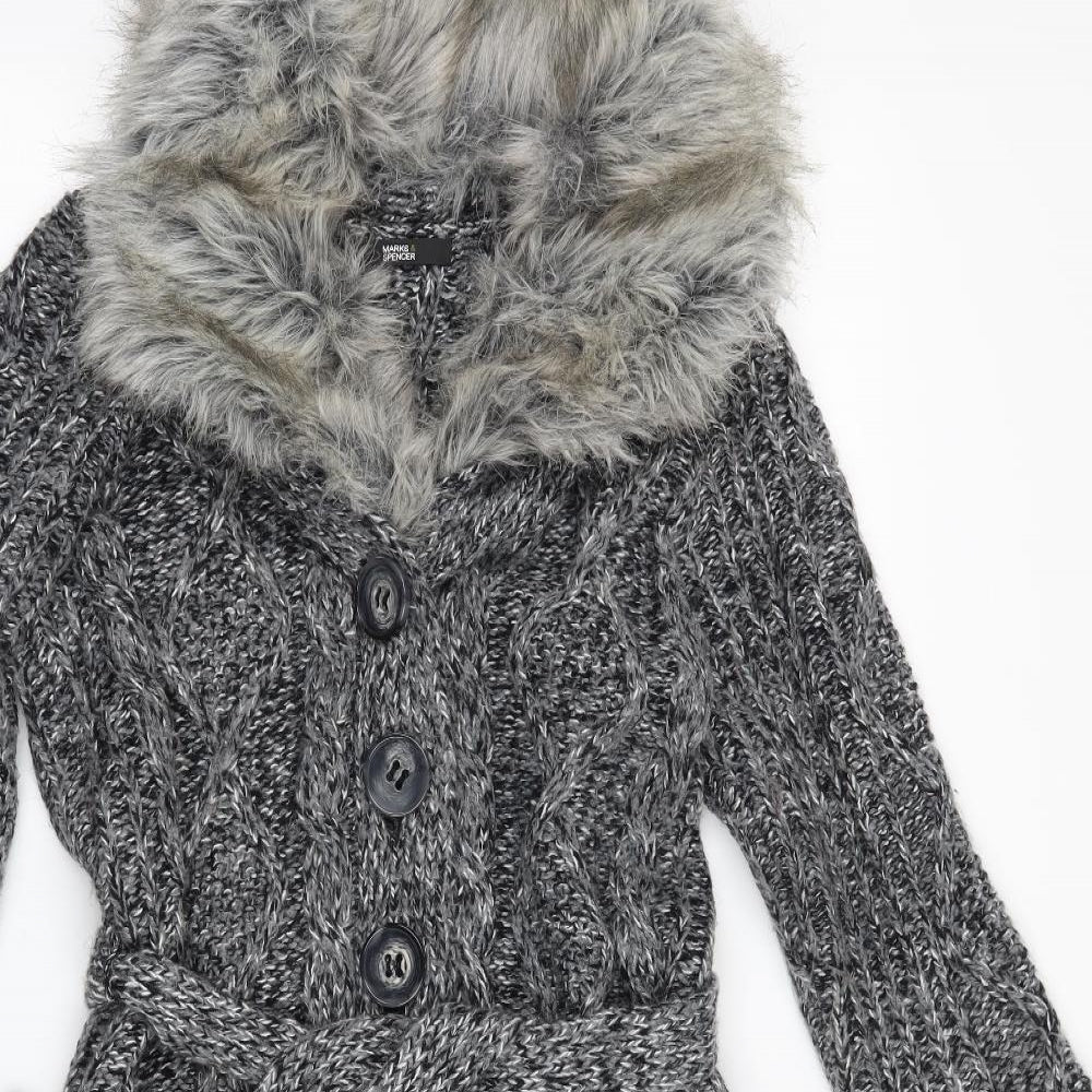 Marks and Spencer Womens Grey   Jacket Coatigan Size 10