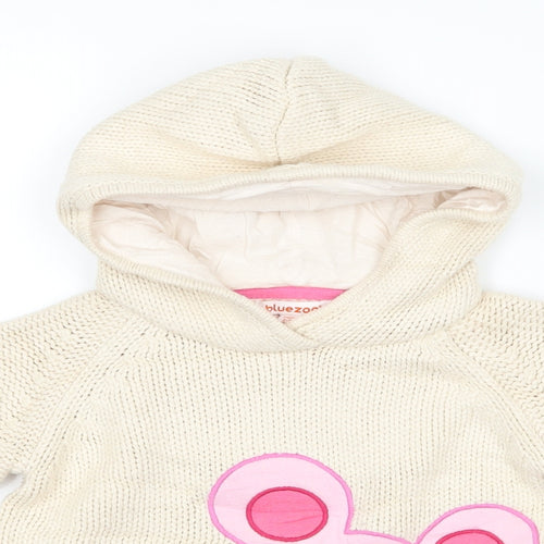 Blue Zoo Girls Beige   Pullover Hoodie Size 2-3 Years  - mouse