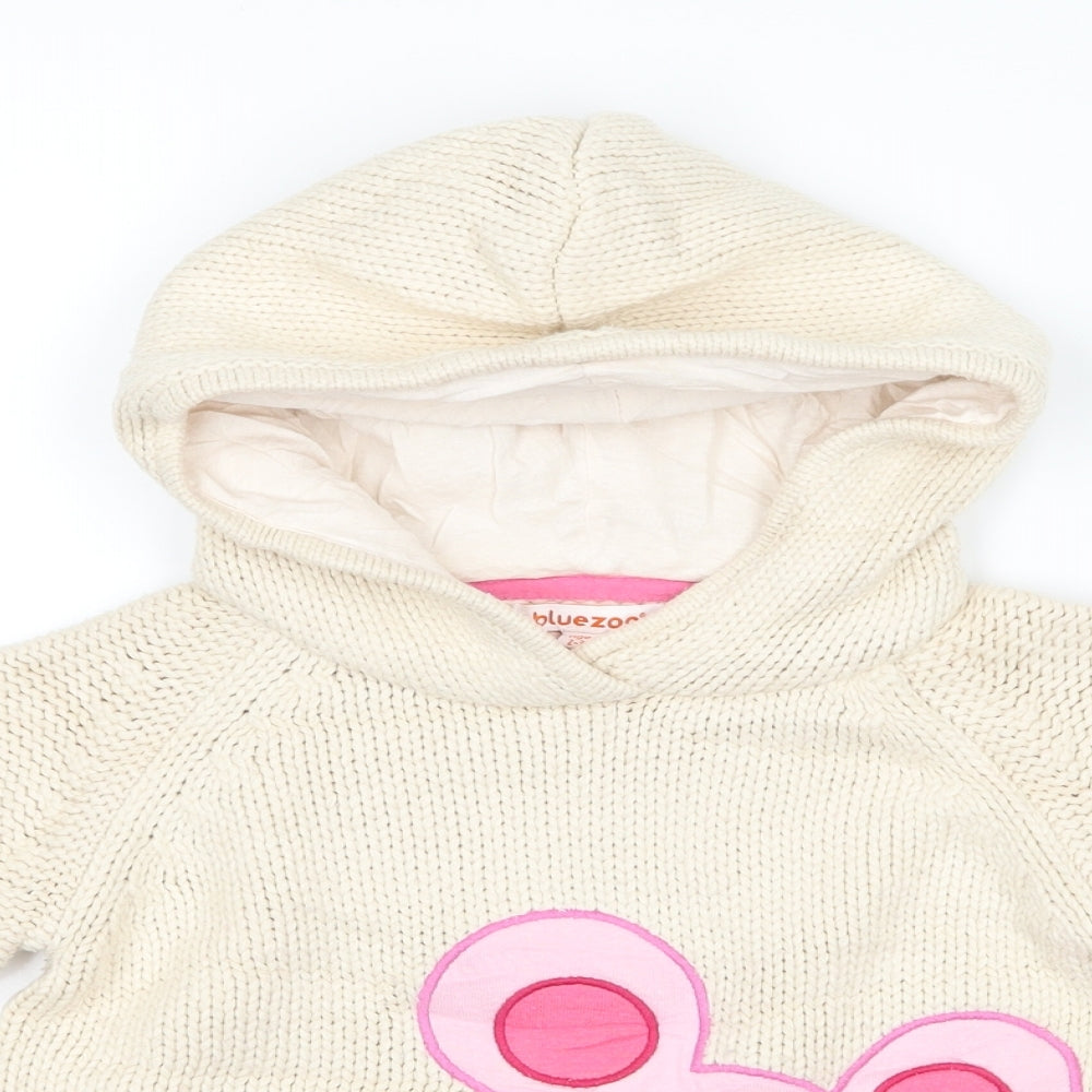 Blue Zoo Girls Beige   Pullover Hoodie Size 2-3 Years  - mouse