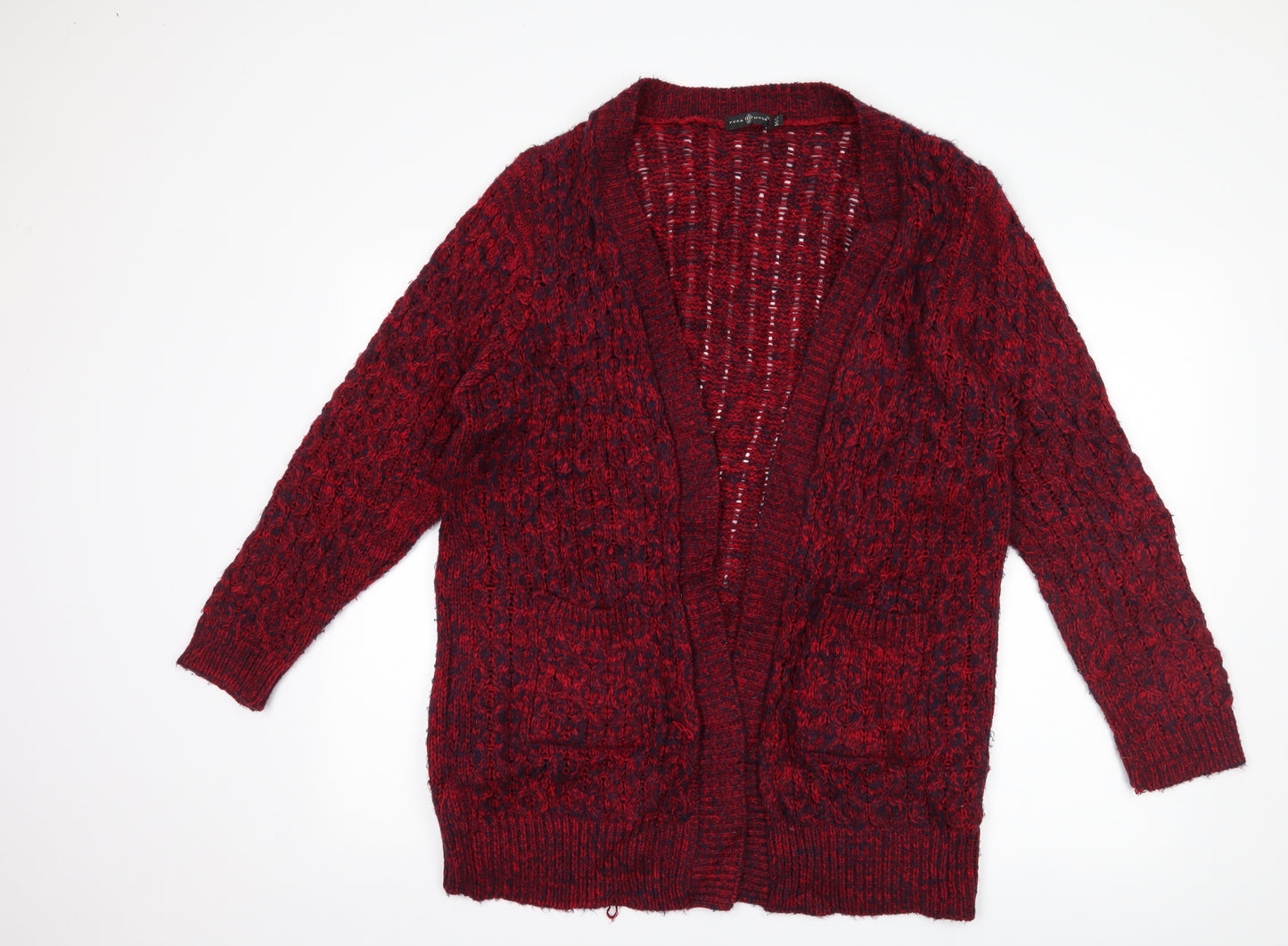 Pura Moda Womens Red   Cardigan Jumper Size M
