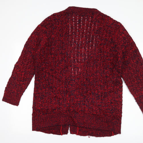Pura Moda Womens Red   Cardigan Jumper Size M