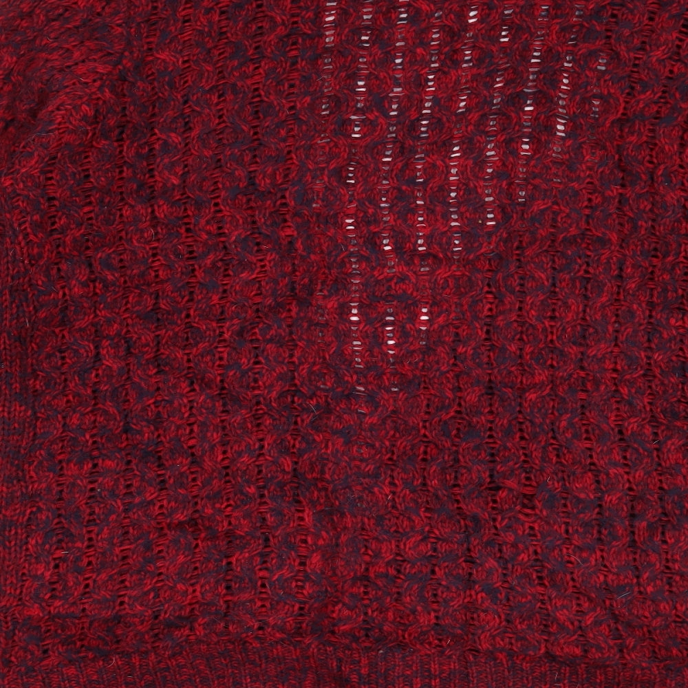 Pura Moda Womens Red   Cardigan Jumper Size M