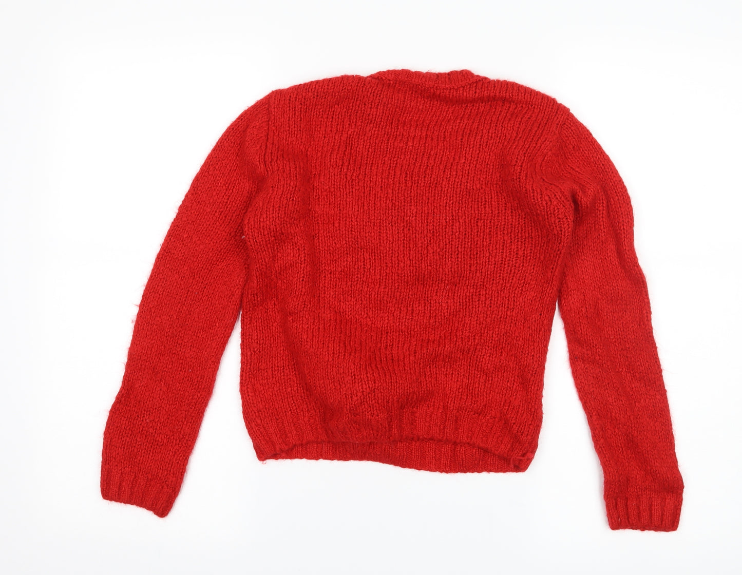 NEXT Girls Red   Pullover Jumper Size 9 Years  - christmas reindeer