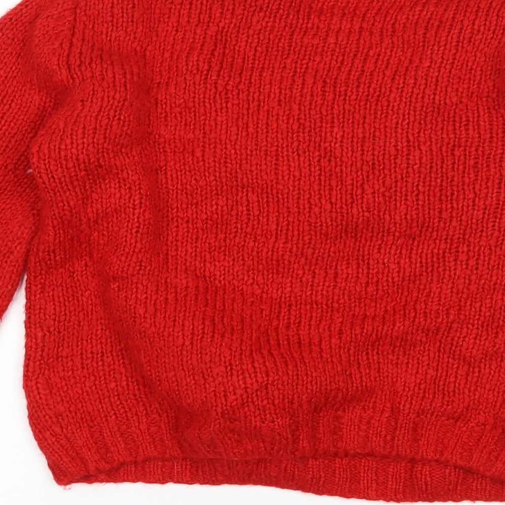 NEXT Girls Red   Pullover Jumper Size 9 Years  - christmas reindeer