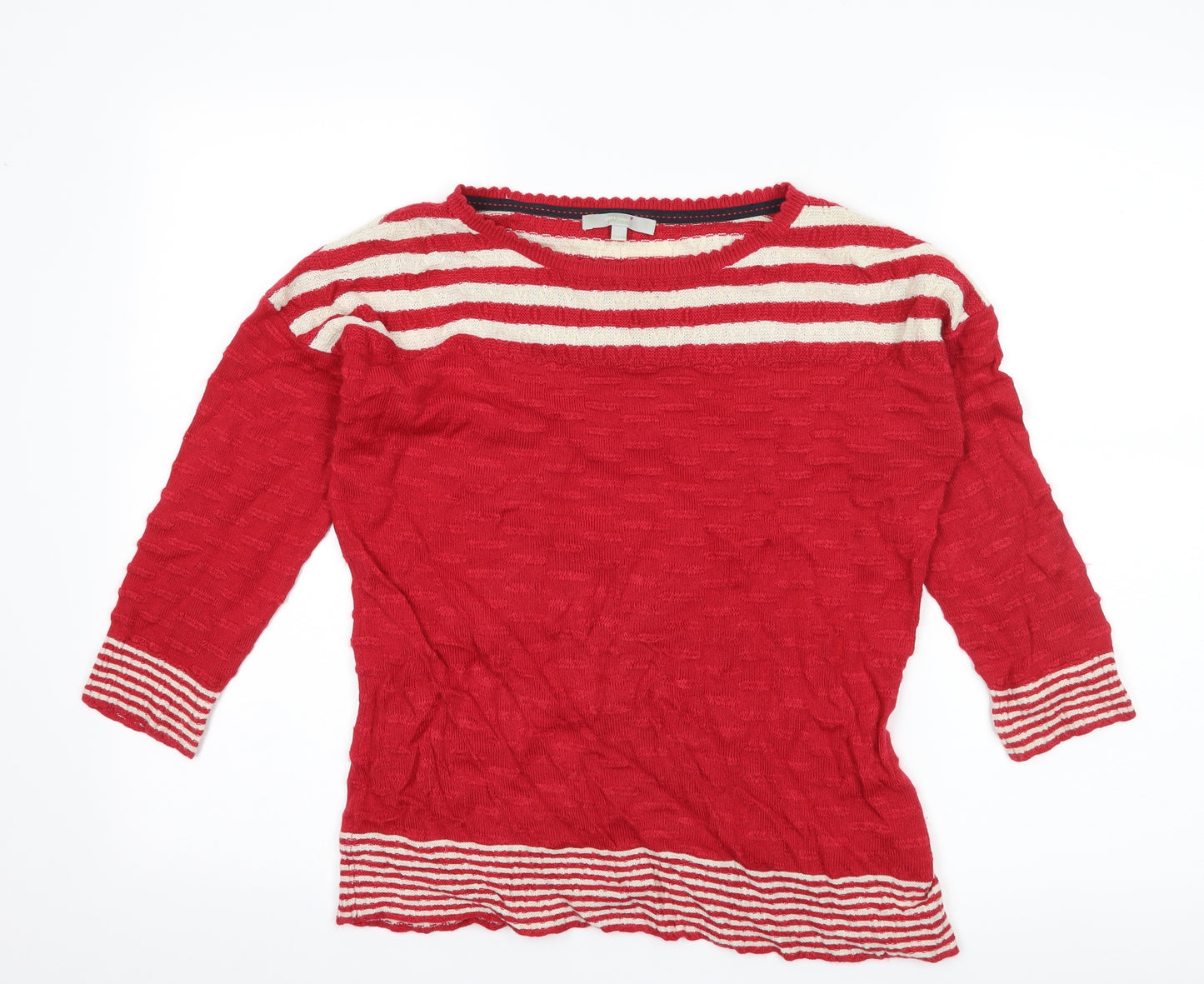Per Una Womens Red Striped  Pullover Jumper Size 14
