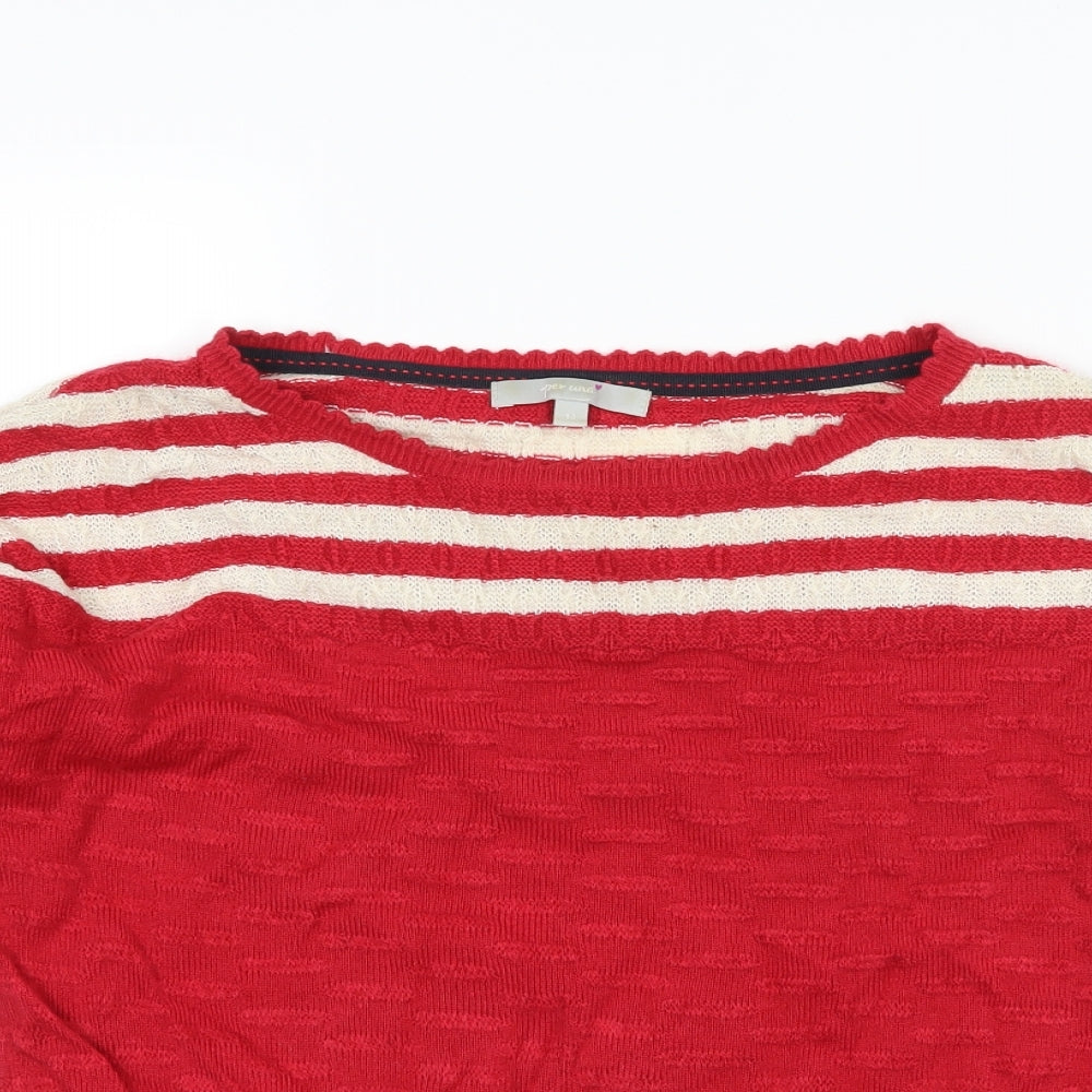 Per Una Womens Red Striped  Pullover Jumper Size 14