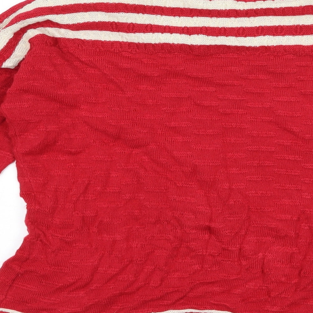 Per Una Womens Red Striped  Pullover Jumper Size 14