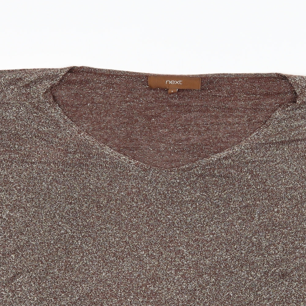 NEXT Womens Brown   Pullover Jumper Size 8  - Cut Out Shoulder
