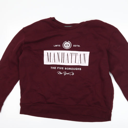Primark Womens Purple   Pullover Sweatshirt Size L  - Manhattan