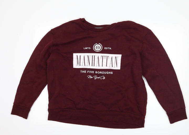 Primark Womens Purple   Pullover Sweatshirt Size L  - Manhattan