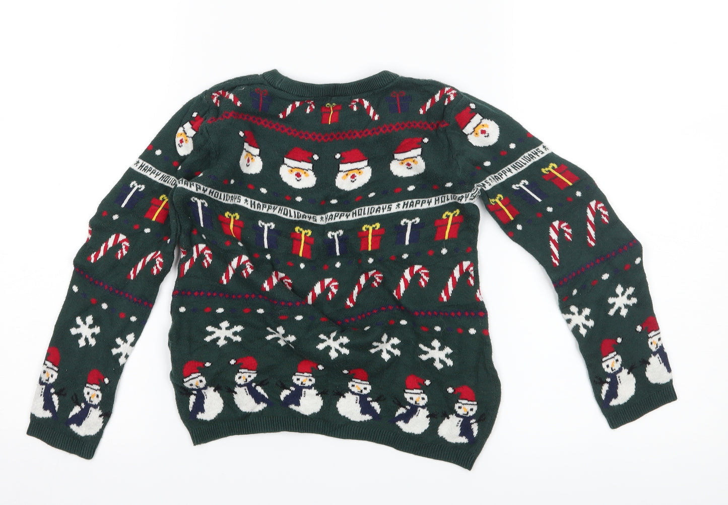 H&M Boys Green   Pullover Jumper Size 5-6 Years  - christmas
