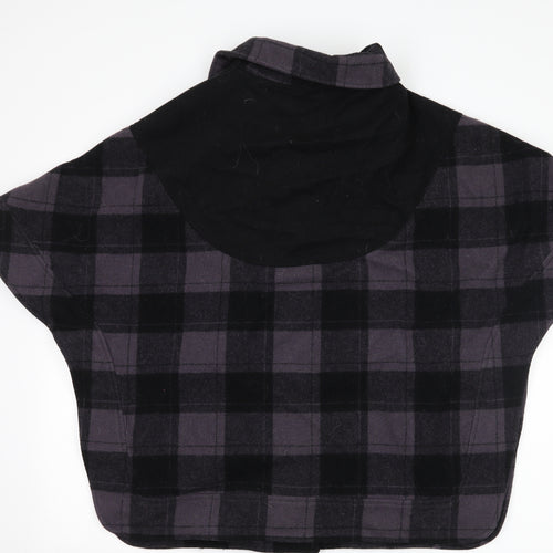 Lux Womens Purple Check  Jacket Poncho Size S