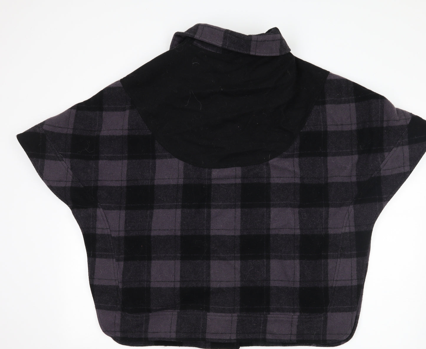 Lux Womens Purple Check  Jacket Poncho Size S