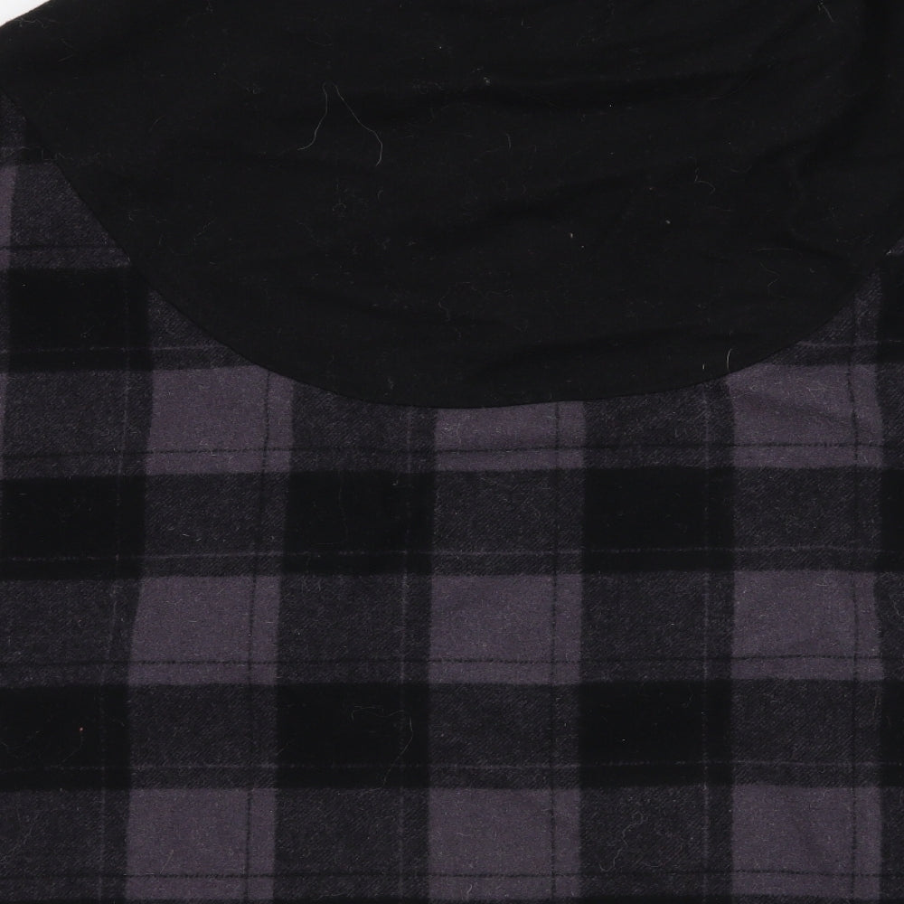 Lux Womens Purple Check  Jacket Poncho Size S
