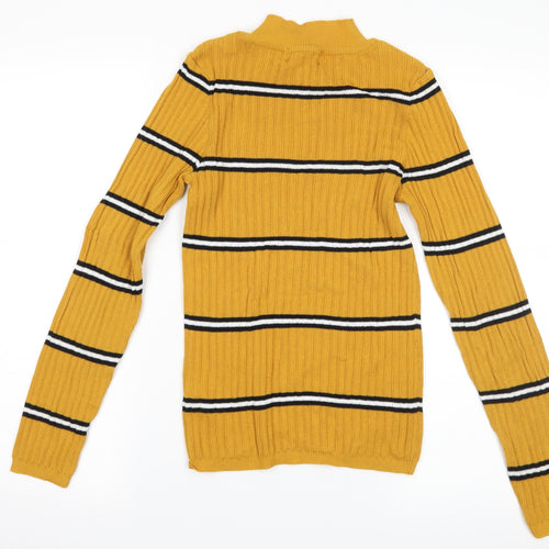 Primark Womens Yellow Striped  Pullover Jumper Size S